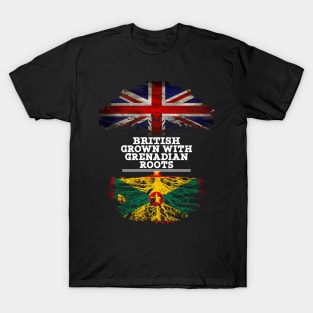 British Grown With Grenadian Roots - Gift for Grenadian With Roots From Grenada T-Shirt